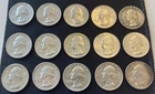 Lot Of 15 Silver Washington Quarters 1964 Circulated Silver 25c W/tracking