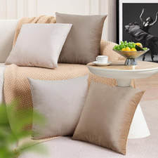 Throw Pillow Covers 18x18 Set of 4 - Couch Covers for Living Room Decorative Vel