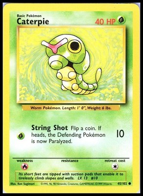 CATERPIE - Pokemon - 45/102 Base Set Unlimited - MP