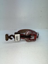 New Red Genuine Leather Nocona Silver Bling S Belt N1330998 Z-82