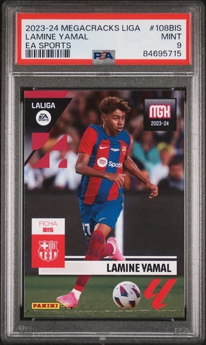 2023-24 Panini Megacracks Lamine Yamal #108 BIS PSA 9 Barcelona RC ROOKIE 📈