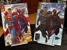 SUPERMAN SPIDER-MAN #1 SIGNED SET (NM/NM+ OB IMO) KAARE ANDREWS EXCLUSIVES W/COA