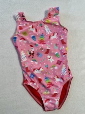 DESTIRA gymnastics Leotard SANTA Pink Red CHRISTMAS Holiday GK Sz CS Child Small