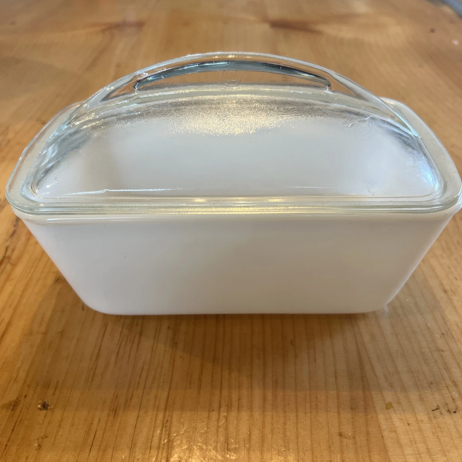 Vintage Westinghouse Milk Glass Loaf Pan Baking Refrigerator Dish w/Clear Lid