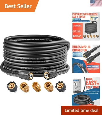 #ad 3600PSI Pressure Washer Hose For Power Washer 25FT X 1 4quot; Kink Resistant Hea... $70.38