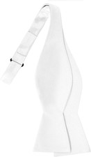 Self-Tied Satin Bow Tie Solid Tuxedo Adjustable Bowties for Adults