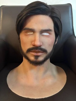 Ultra Realistic Handsome Man Silicone Mask Handmade With Real Human Hair Cosplay