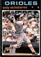 1971 TOPPS ANDY ETCHEBARREN BALTIMORE ORIOLES #501 EX-EXMT