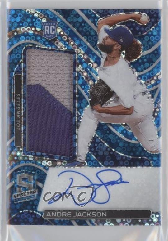 2022 Chronicles Spectra Neon Blue Prizm 85/99 Andre Jackson Rookie Auto RC s1i