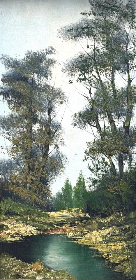 VTG Mid-20 C Orig. German School Impasto Style O/C "Woodsy Pond", Signed/Framed! - Image 2 of 4