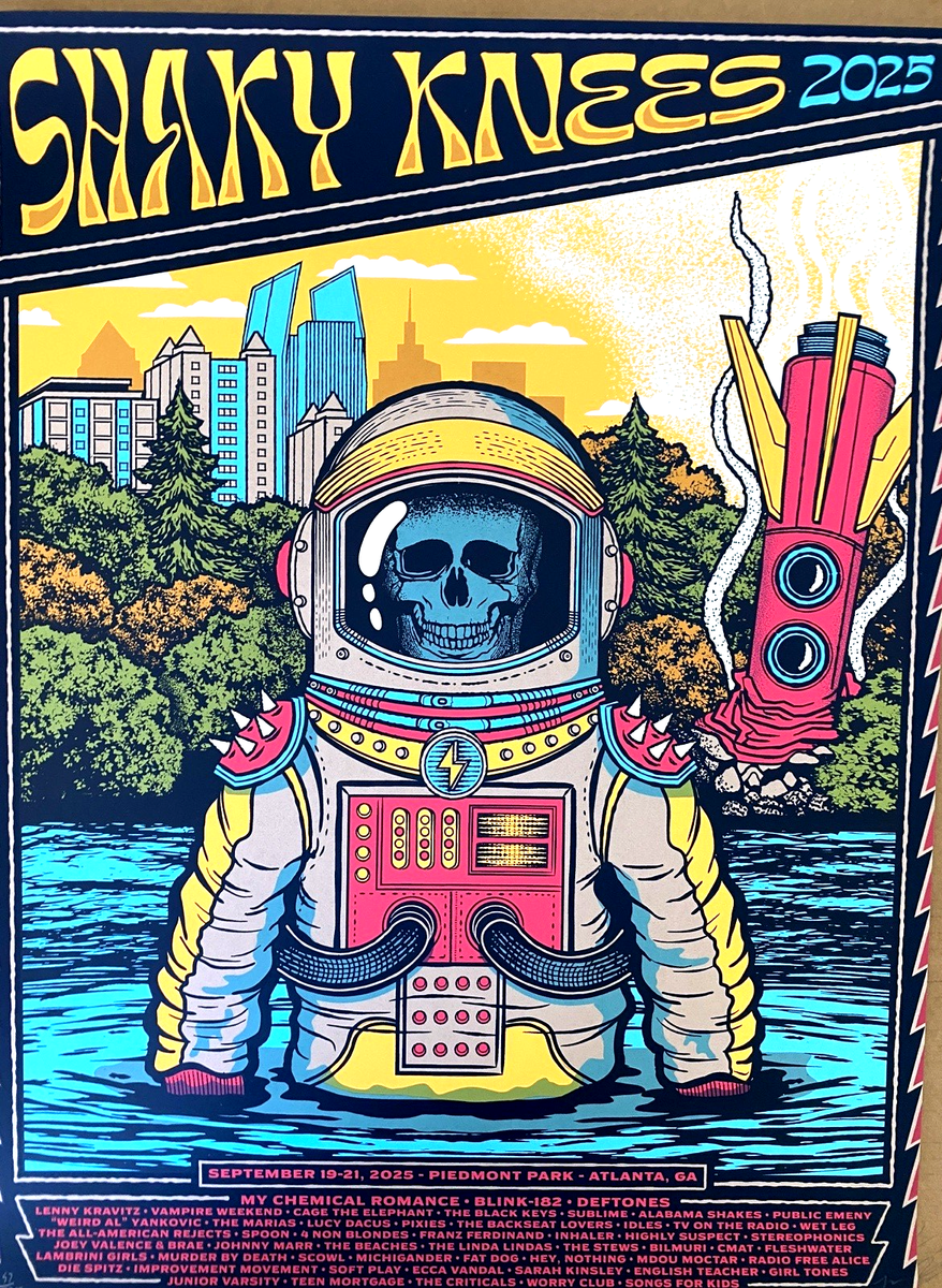 AUTHENTIC Shaky Knees Festival Poster 2025 AP S/N Blink 182 THE