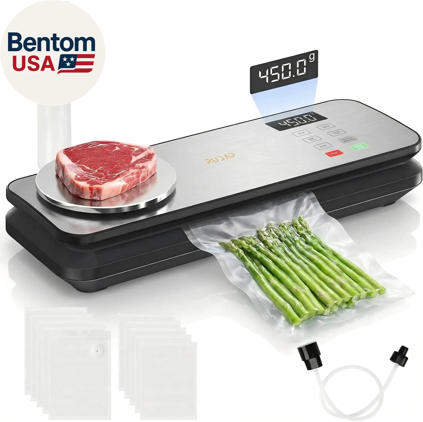 Vacuum Sealer for Food, 90Kpa Powerful Food Saver Vacuum Sealer Machine with Dig