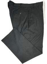 Dockers Dress Pants Men's 40 x 32 Black Flat Front Trousers Business Career