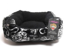 Ed Hardy Small Pet Plush Bed Tiger, Snake, Tattoo Pattern 20" x 16"
