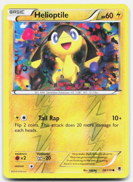 Phantom Forces Helioptile 28/119 MP Pokemon Reverse Holo Common Tcg Card