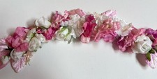 Gorgeous VINTAGE Millinery 14 Garland Pink Velvet Leaves Blossoms 172
