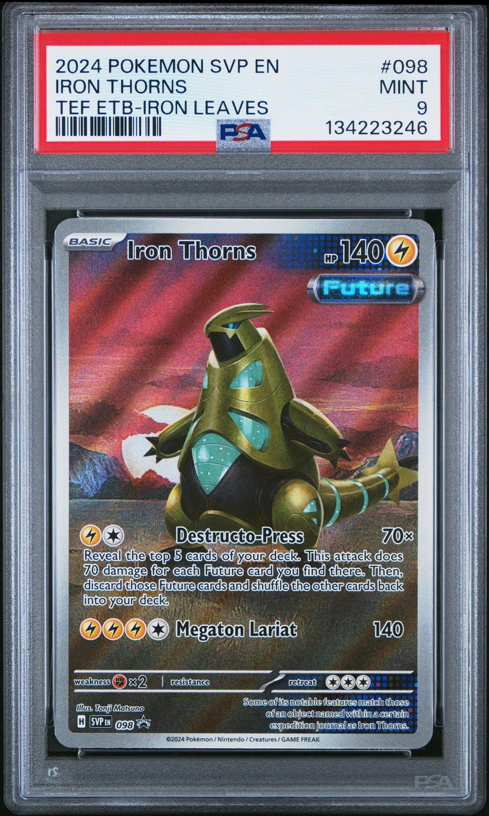 2024 POKEMON SVP EN-SV BLACK STAR PROMO #098 IRON THORNS PSA 9
