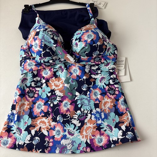 Conjunto de Traje de Baño Tankini Leilani Talla 10 Parte Superior de Natación Parte Inferior 2 Piezas Floral Nuevo - Imagen 1 de 8