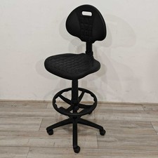 Draughtsman Chair, Adjustable, Black Rubber, Footrest, Swivel Base