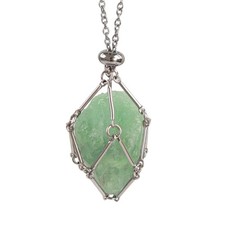 Handmade Crystal Holder Necklace - Stainless Steel Cage for Stone, Crystal Pe...