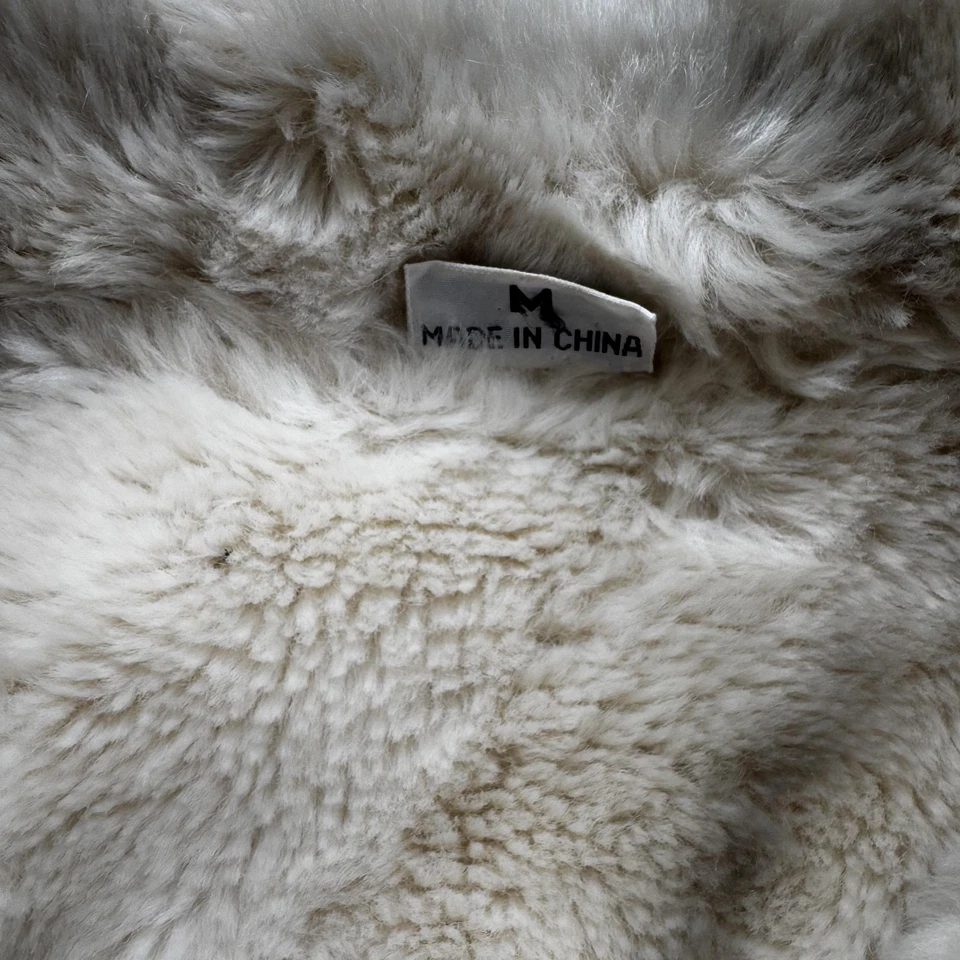 Chaqueta de mezclilla NY para hombre grande tostada imitación piel de oveja forrada abotonada abrigo occidental cálido Foto 3 de 4