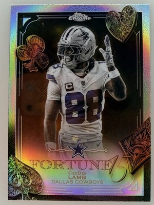2025 Topps Chrome Football Ceedee Lamb Fortune Refractor Cowboys