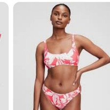 Gap Brand Scoop neck Bikini top with matching bikini bottoms Size Large