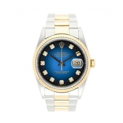 ROLEX DATEJUST 36 BLUE DIAL REF: 16233 STAHL/GOLD 2000