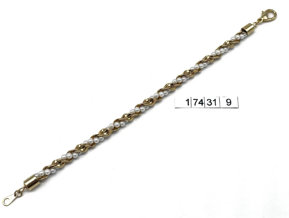 Modeschmuck Armband, Vergoldet, Perlen, Muster, 18 cm lang, 5 mm breit - Bild 3 von 3