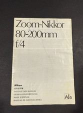 Nikon Zoom-Nikkor 80-200mm f/4 Camera Lens Instruction Manual