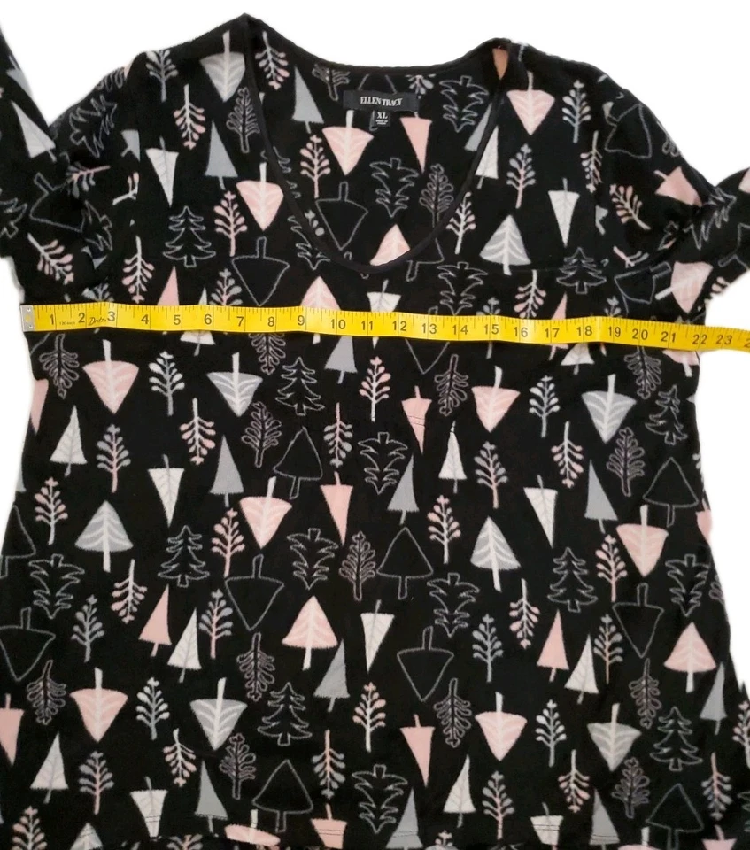 Pijama polar Ellen Tracy 2 piezas talla XL estampado de árbol multicolor Foto 4 de 4