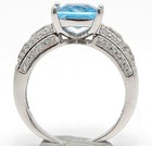 3CT Heat Treated Blue Topaz 925 Solid Sterling Silver Ring Sz 6 &6-2 — photo 3