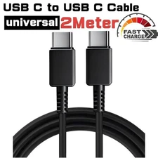 2M/6FT USB C to USB C Cable Type C Fast Charging Cable for Samsung Galaxy,Black