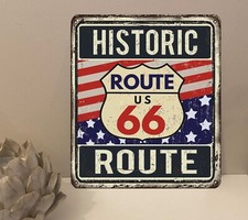 1x Historic Route 66 Metal Plaque Sign Gift House Novelty (mt758)