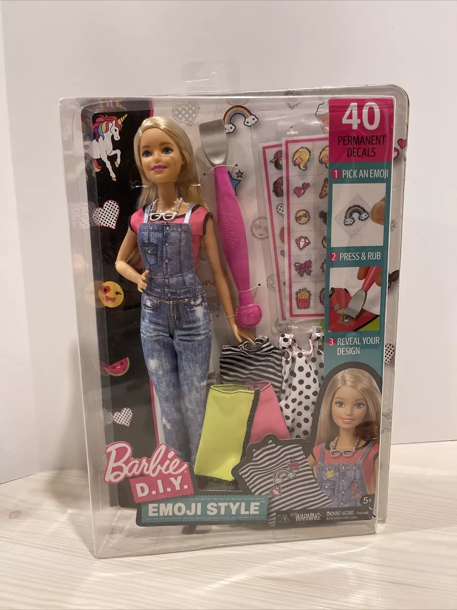 Barbie Doll D.I.Y. Emoji Style W 40 Permanent Decals Accessories NRFB DYN93