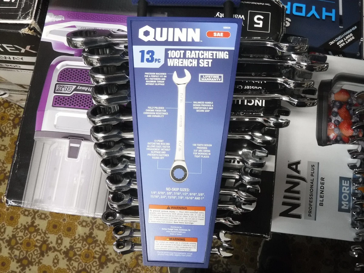 NEW* QUINN SAE Ratcheting Combination Wrench Set, 13 Piece (58934 