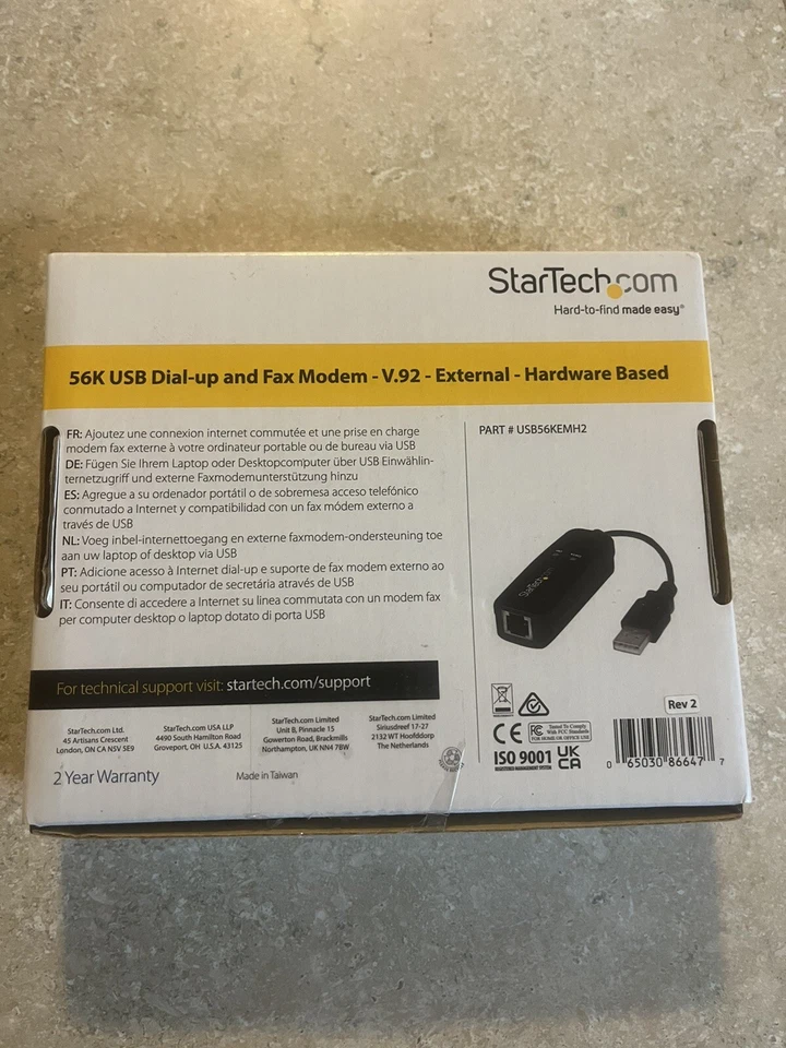 Módem de fax USB 2.0 StarTech.com - 56K hardware externo dial up módem V.92/hacer... Foto 4 de 4