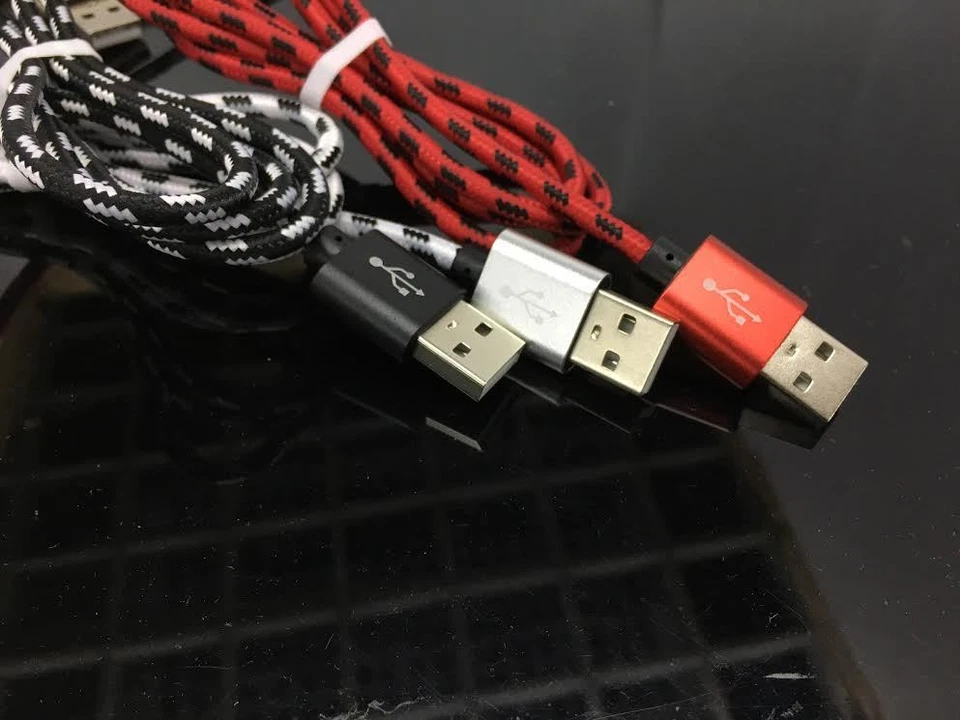 LOTE 2 6FT Cuerda Trenzada USB Tipo C Sincronización de Datos Cable Cargador LG G6 S8 PLUS S21 PLUS Foto 2 de 4