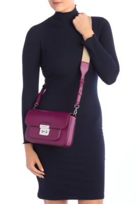 NWT MICHAEL KORS  Sloan Editor Large Leather Shoulder Bag $298 Garnet 