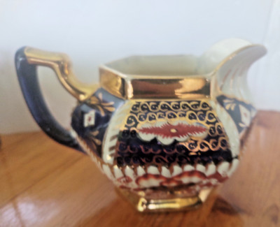 Antique Wade Welsh Gaudy Imari Style antique large creamer or hot water jug 1920