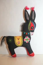 China Traditional Folk Art Cloth Plush Figure Embroidered Donkey NWOT 