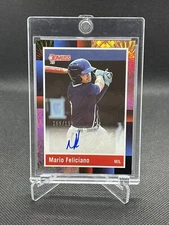 2022 Panini Donruss MARIO FELICIANO "1988 RETRO" Pink Fireworks Auto /199