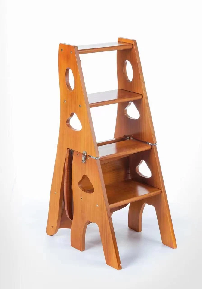 Step Stool Chair, ladder and the chair convertible, 3-Step, portable, solid wood - Image 4 of 4