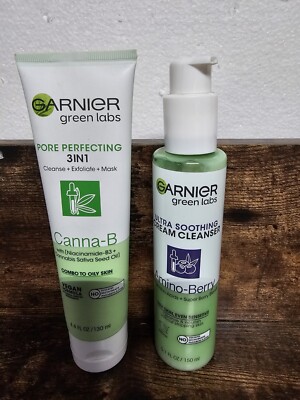 Garnier Green Labs Canna-B Pore Perfecting 3 in 1 Face Wash 4.4oz, Amino Berry..