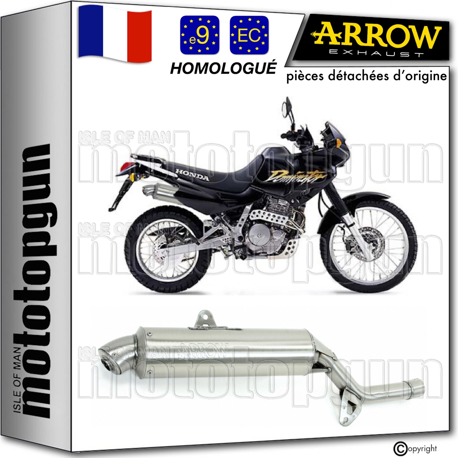 Silencieux Arrow Paris Dakar pour restaurer une Honda NX 650 Dominator 93