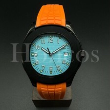 Custom Made PP Style Watch NH35 Automatic Movement Aquanaut L/BL Dial BK Case OG