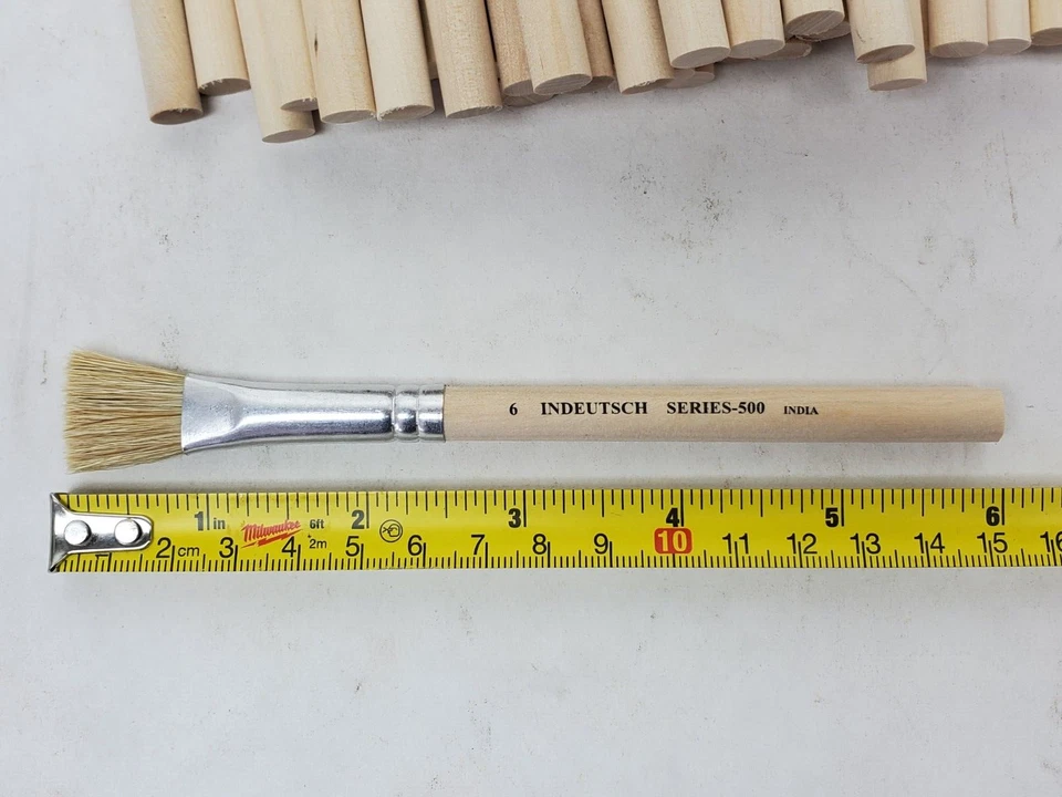 50 un. Pegamento Desechable 3/4" Cepillo Mango Madera Hobby Pintura Retoque Flujo Ácido A Granel Foto 3 de 4