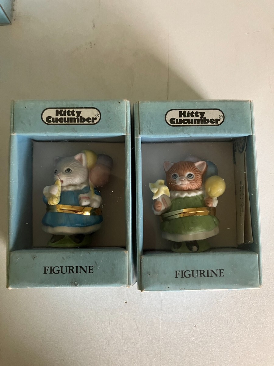 2 Vintage Kitty Cucumber Figurines | eBay
