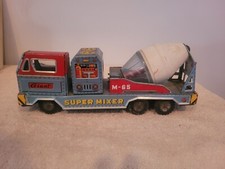 Rare Rosko Toys Friction Tin Litho M-65 Giant Super Mixer Truck Japan 1960's