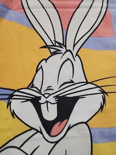 Vintage 90s NFL Looney Tunes Bugs Bunny Beach Pool Towel - Picture 2 of 4